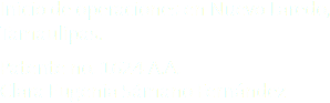 Inicio de operaciones en Nuevo Laredo, Tamaulipas.
Patente no. 1624 A.A. Clara Eugenia Sámano Fernández
